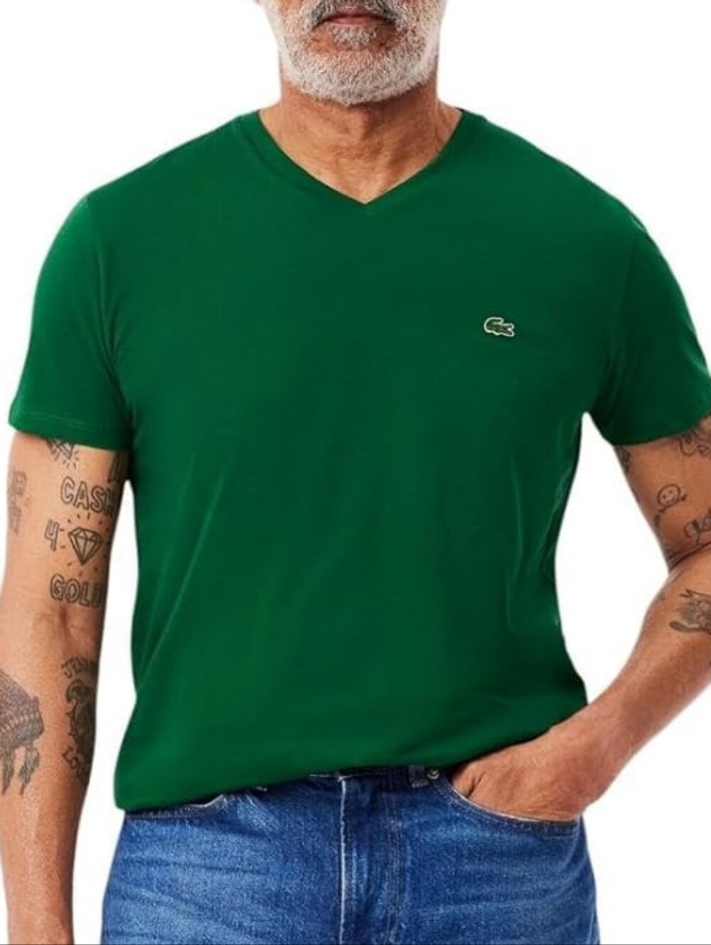 Lacoste Men's Emerald Green Short-Sleeve Crew Tee